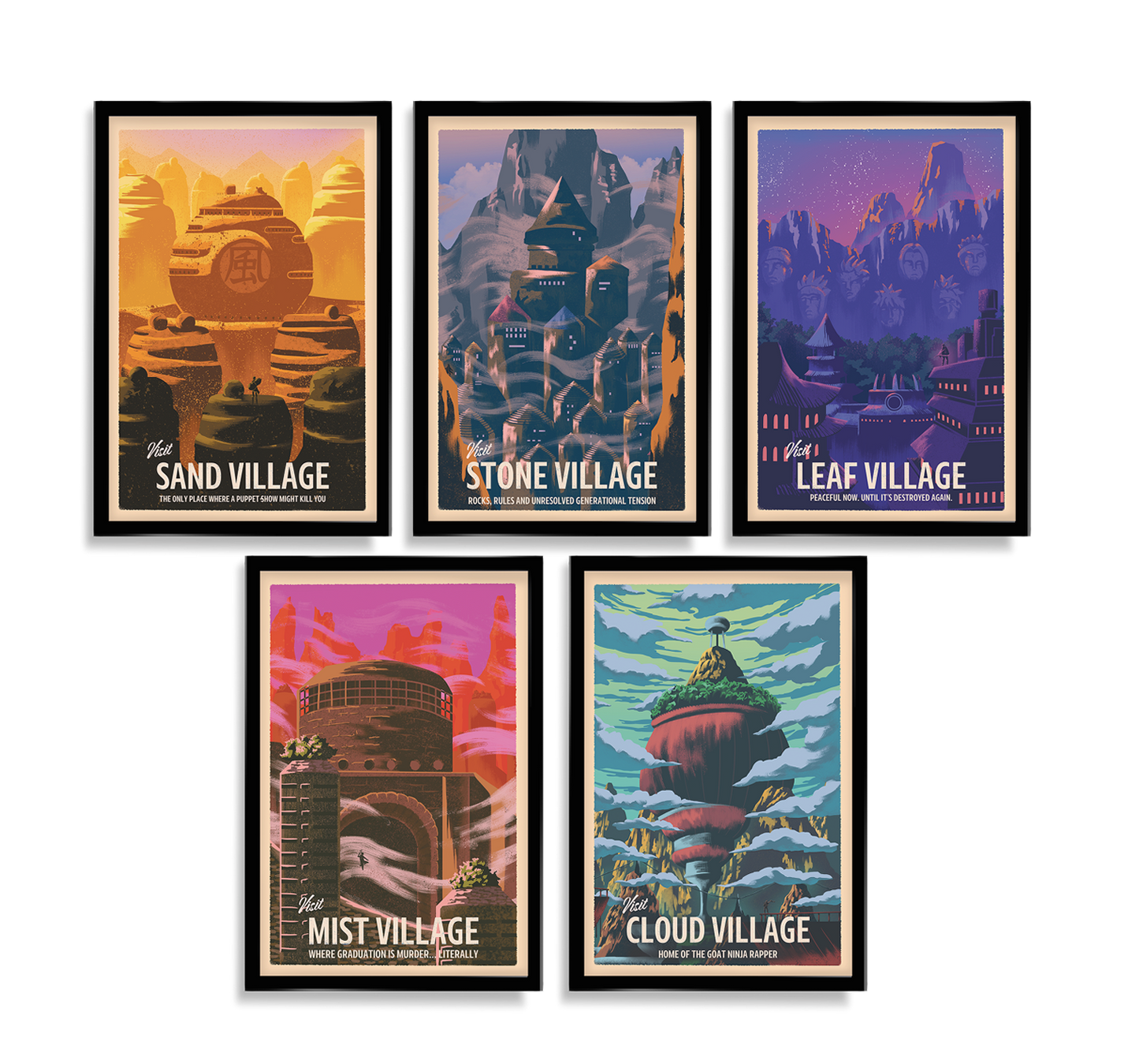 Boruto Inspired Travel Poster Bundle