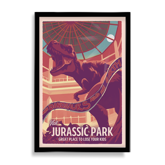 Jurassic Park Central Hall Inspired Travel Poster