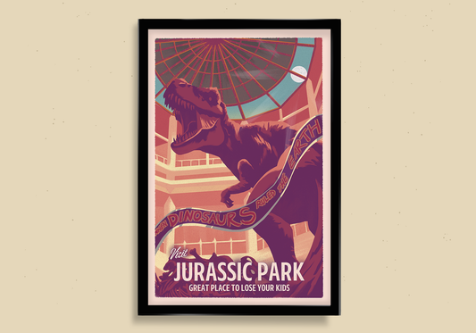 Jurassic Park Central Hall Inspired Travel Poster