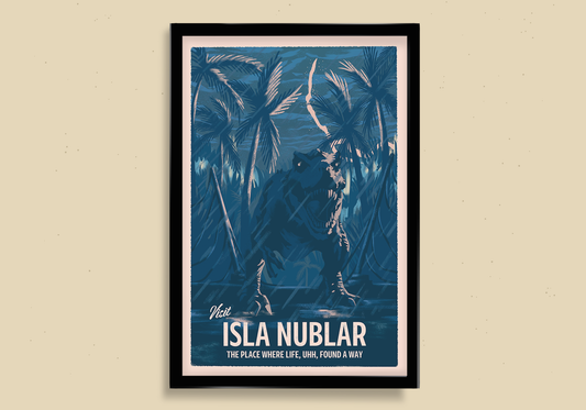 Jurassic Park Isla Nublar Inspired Travel Poster