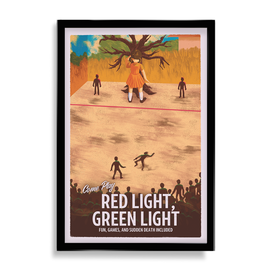 Red Light Green Light Inspired Travel Poster